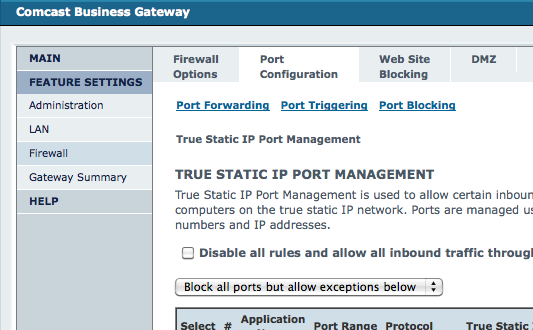 comcast router ip